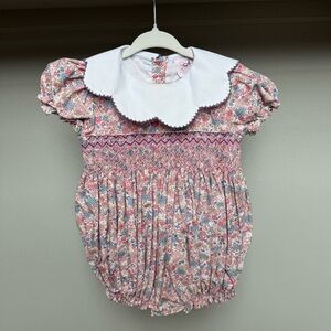 Floral Smocked Baby Romper